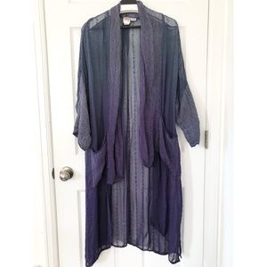 Vintage Purple Ombré Dyed Duster Cardigan